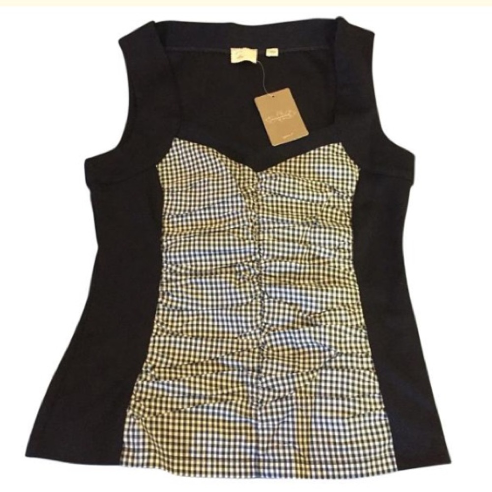COPY - Anthropologie Gingham Smocked Tank NWT